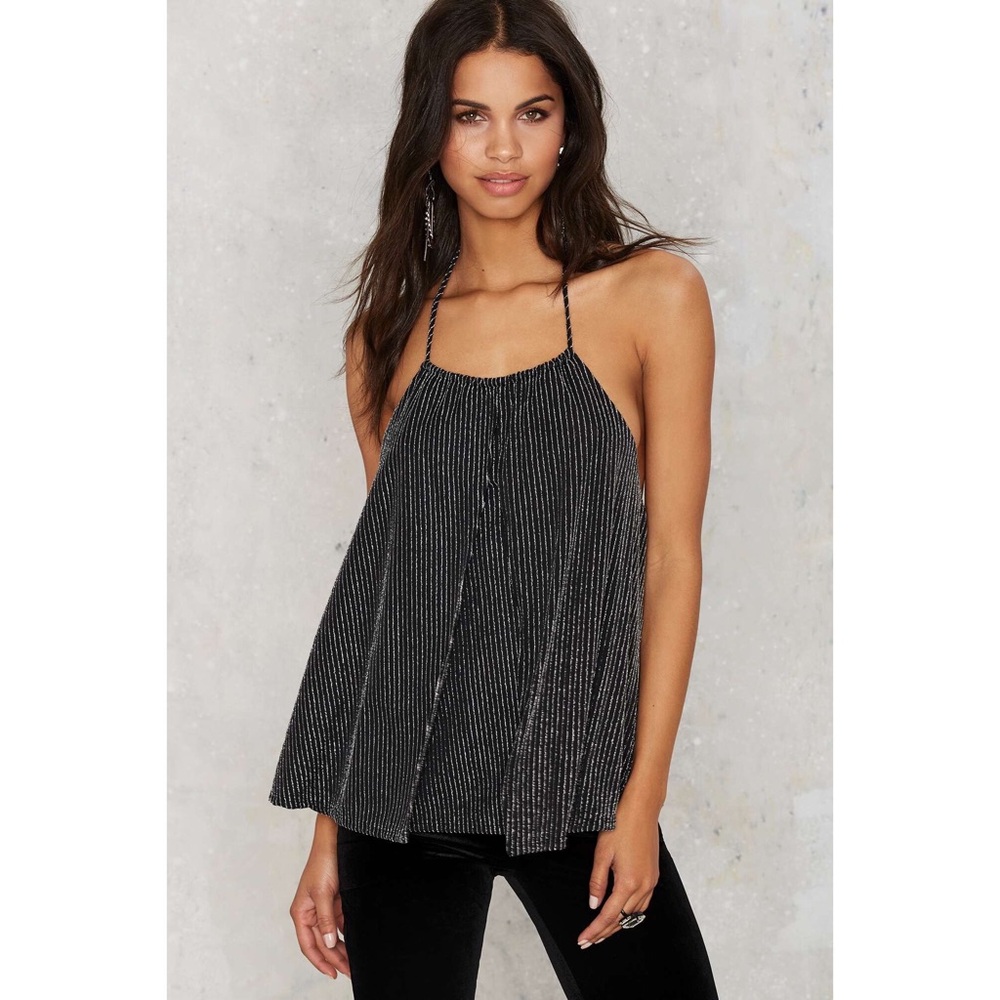 Nasty Gal Live a Little Lurex Halter Top